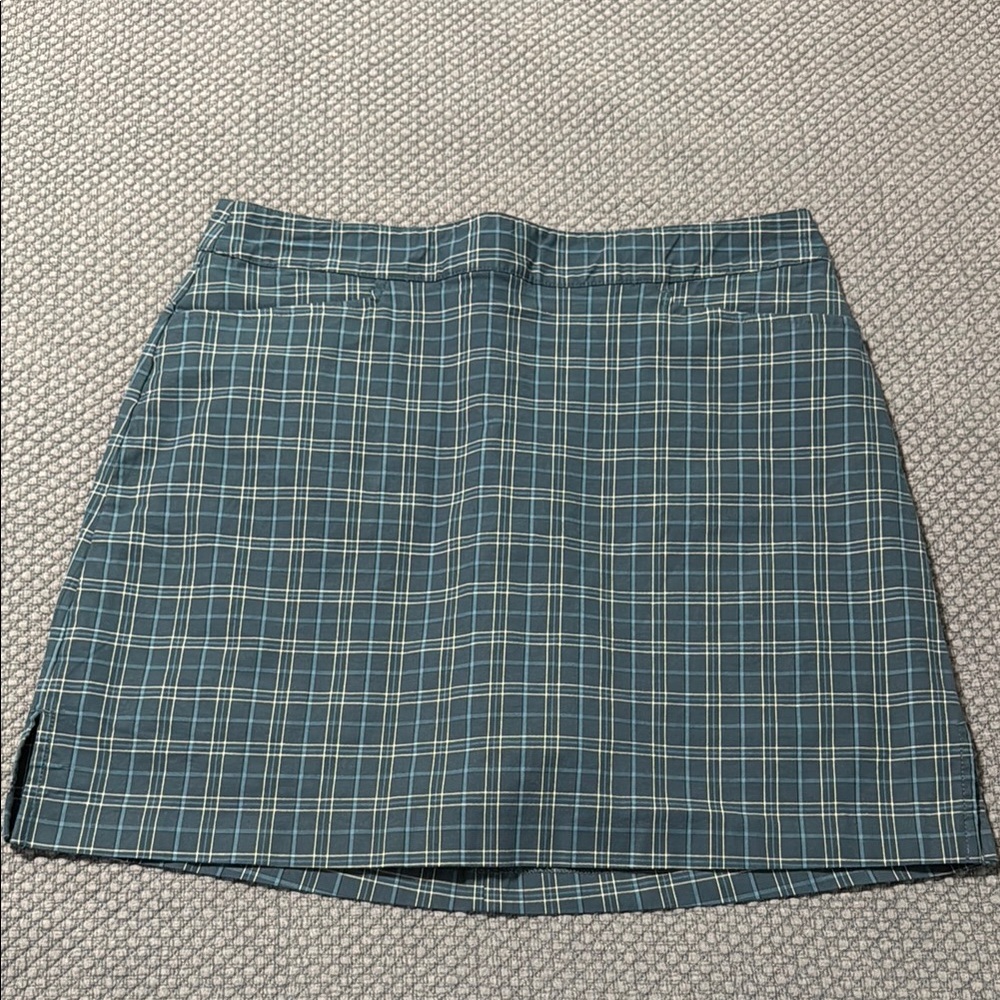 Lady Hagen Blue and Cream Pencil Mini Golf Skirt